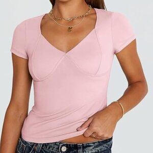 Trendy Queen Corset Tee – Pink – Size S – NWOT